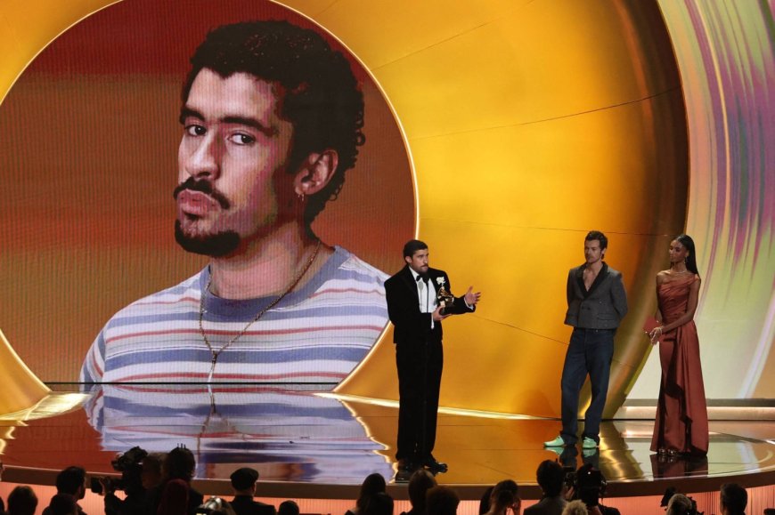 Bad Bunny wins top honors in politically charged Grammy Awards