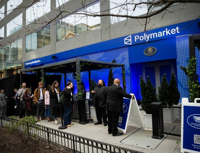 Polymarket’s latest pop-up is a sports bar for watching the news