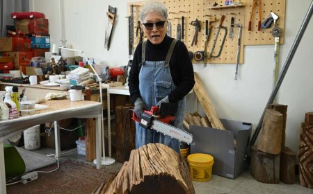 South Korea's chainsaw artist carves a name for herself at 91